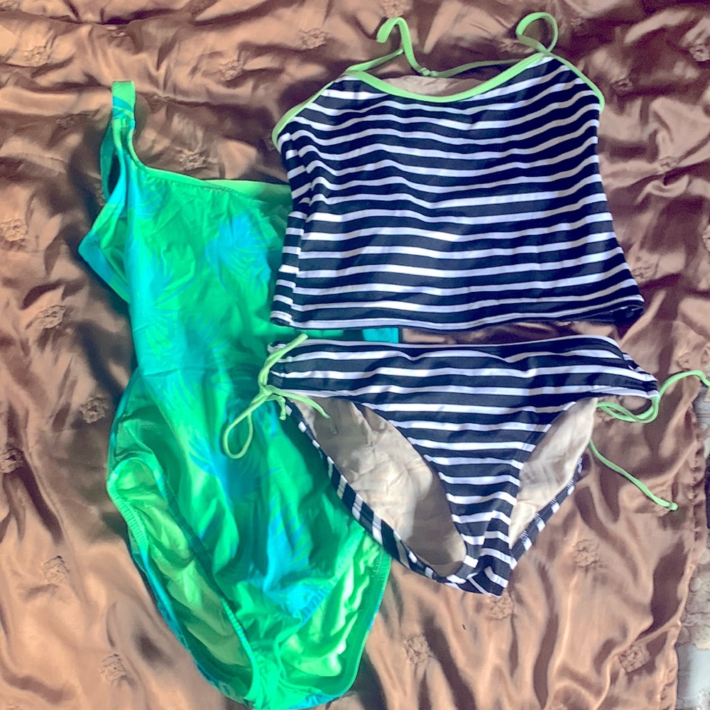 Bundle 2 one piece and cami 2 piece bathing suits